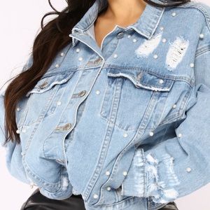 Fashion Nova, Pearl denim jean jacket